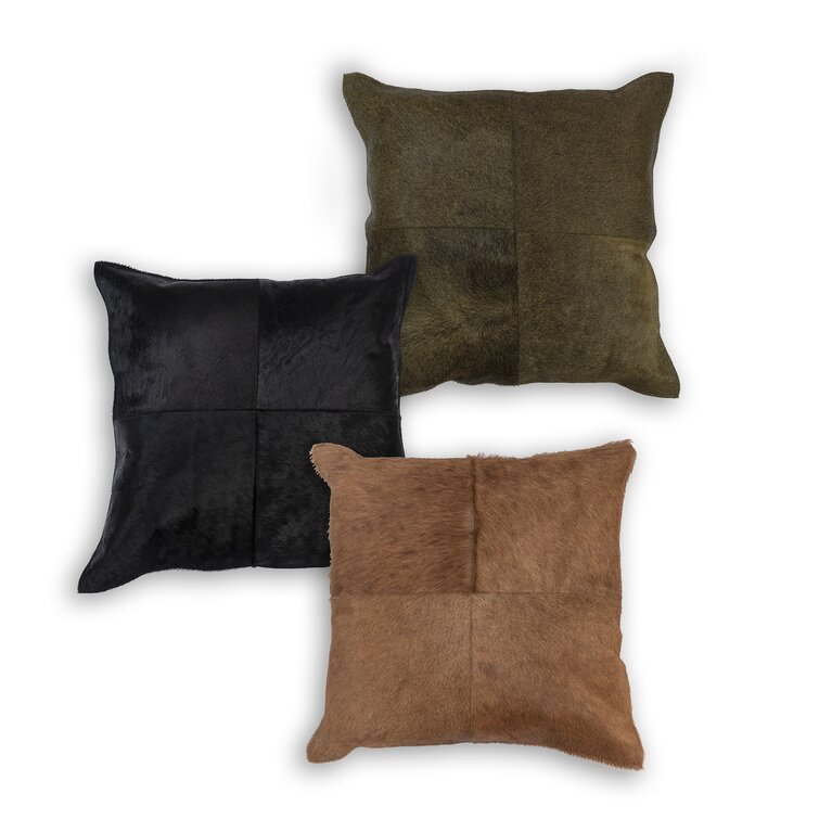 Divine Home Leather/Suede Throw Pillow | Wayfair